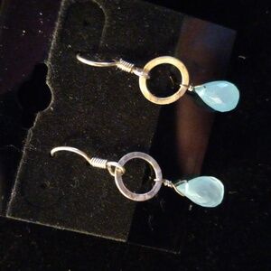 Blue Chalcedony sterling silver earrings